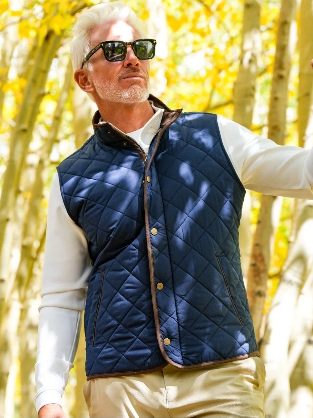 Peter Millar Vintage Essex Heavyweight Quilted Travel Vest Navy Suede M
